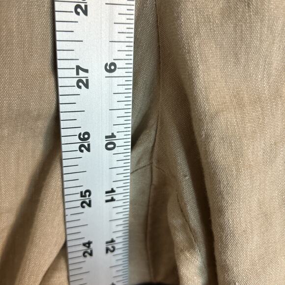 J Jill Womens Pull On Linen Stretch Pants Size Large Beige Button Cuff Neutral - Picture 5 of 8